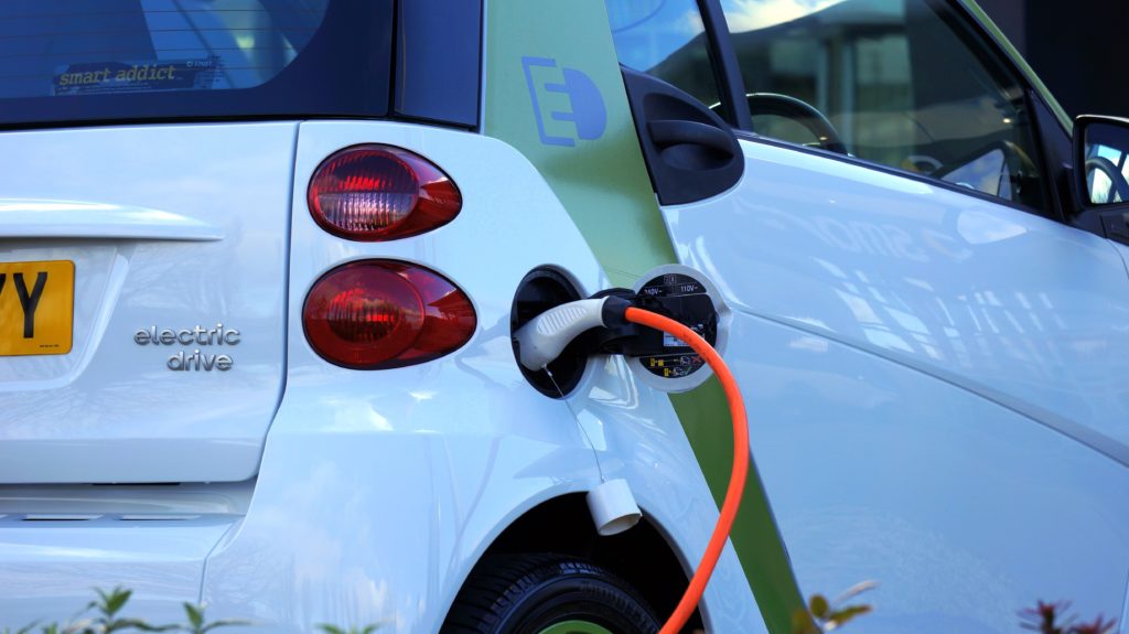 electric car plugged in